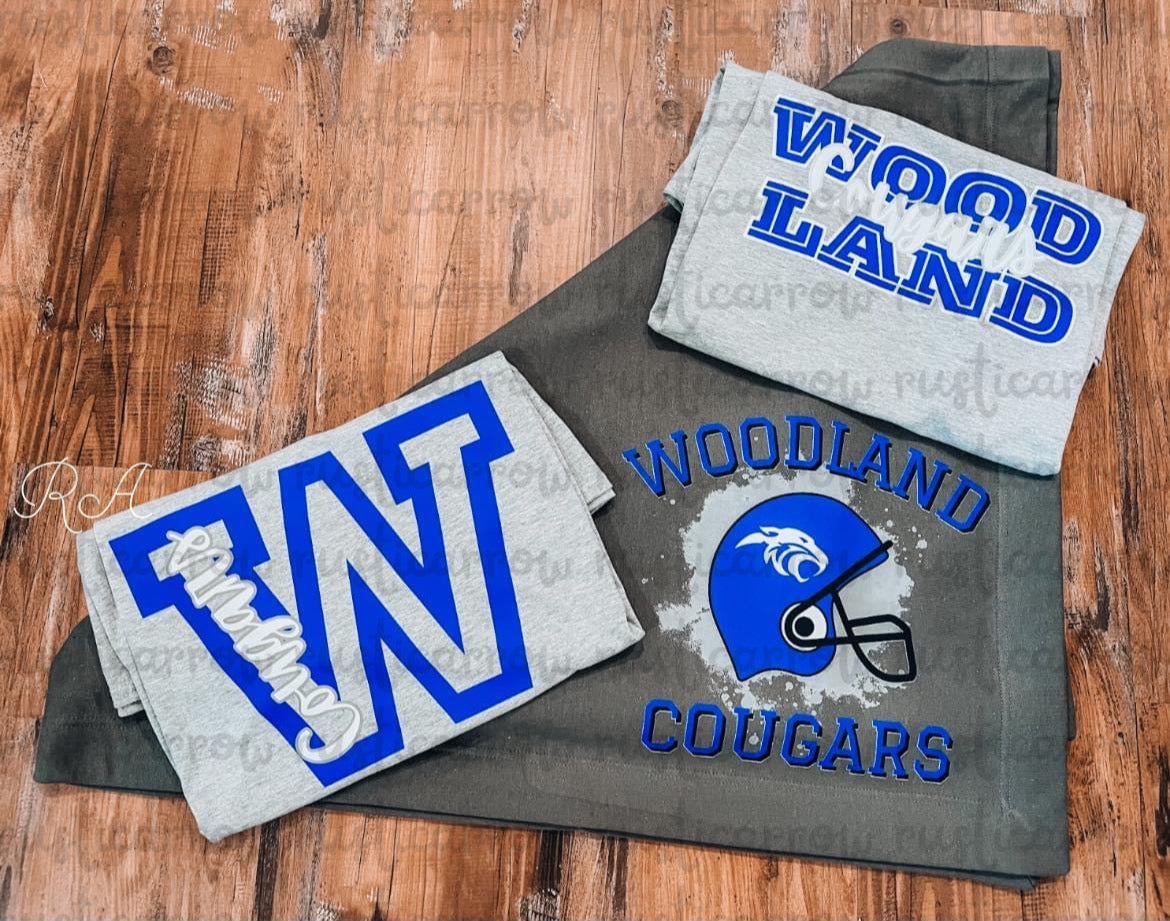 Woodland Cougar Attire {comfort color tshirt & fleece blankets}