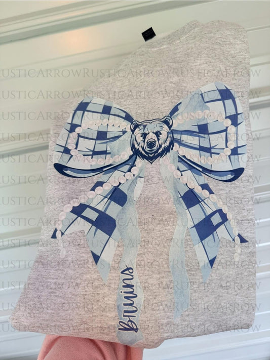 Bruins blue bow design
