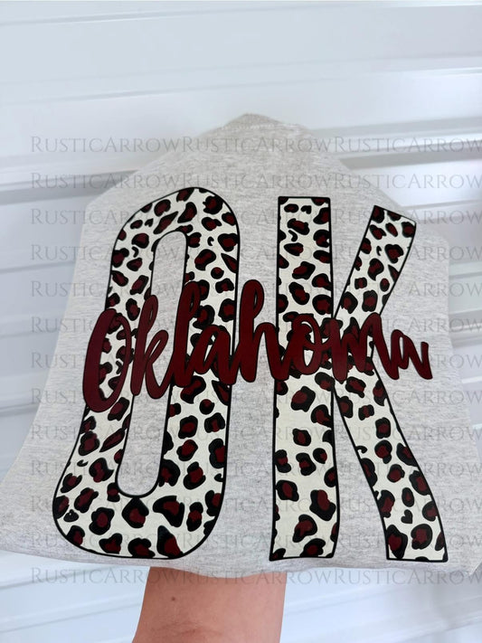 Maroon Leopard OK design
