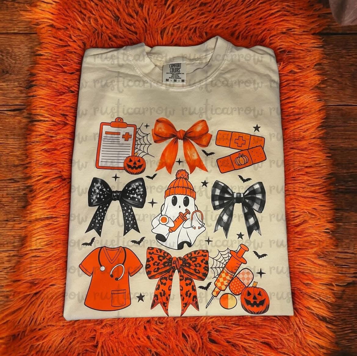 Halloween bow nurse design