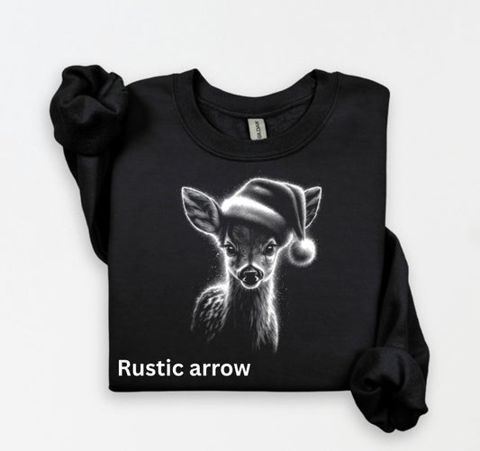 Baby deer with Santa hat